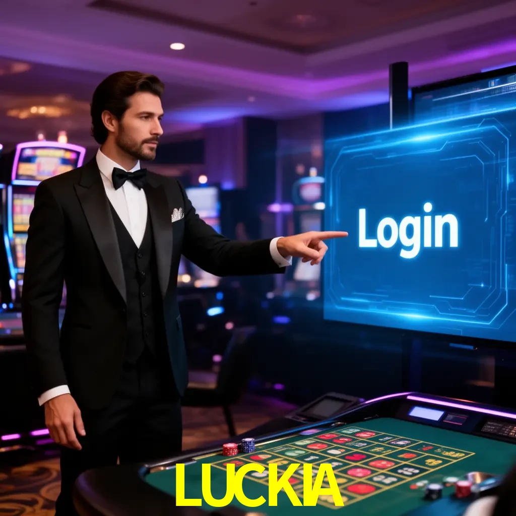 LUCKIA Login - OTP, cuenta y soporte Pantalla LUCKIA Login con OTP, contraseña, cuenta segura y soporte móvil